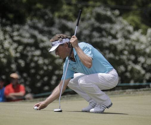 JUN 28, 2015 Sacramento, CA : Bernhard Langer set up his shot on the 9th hole during U.S Senior Open Championship at Del Paso Country Club Sacramento, CA Thurman James CSM USGA Senior Golf 2015: U.S. Senior Open Championship Final Round JUN 28 - ZUMAc04_