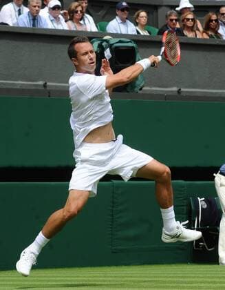 Tennis - 2015 Wimbledon Championships - Week One, Monday Men s Singles, First Round Novak Djokovic (SRB) vs. Philipp Kohlschreiber (GER) Philipp Kohlschreiber on Centre Court COLORSPORT ANDREW COWIE 