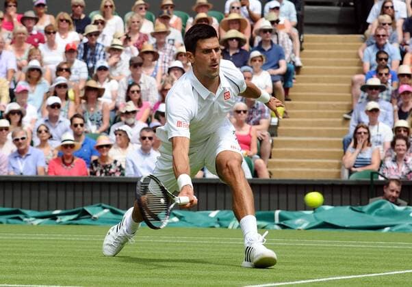 Tennis - 2015 Wimbledon Championships - Week One, Monday Men s Singles, First Round Novak Djokovic (SRB) vs. Philipp Kohlschreiber (GER) Novak Djokovic on Centre Court COLORSPORT ANDREW COWIE 