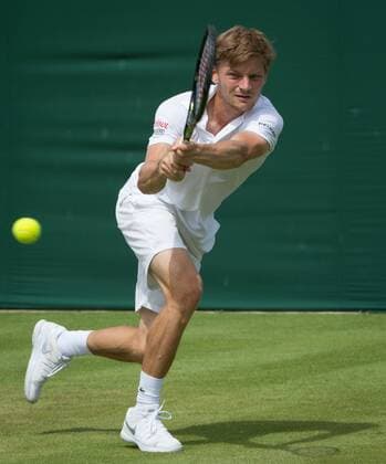- LONDON, UNITED KINGDOM: Belgian David Goffin plays a backhand during the first round match between Argentina s Horacio Zeballos and Belgian David Goffin at the 2015 Wimbledon grand slam tennis tournament at the All England Tennis Club, in southwest London, Britain, Monday 29 June 2015. Goffin won 6-7, 6-1, 6-1. BENOITxDOPPAGNE  x04653822x