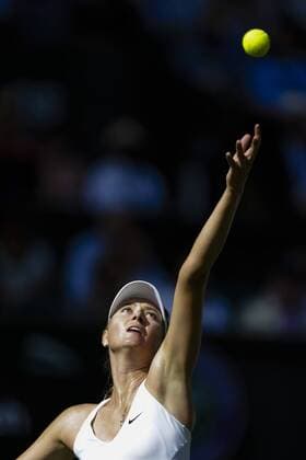29.06.2015. Wimbledon, England. The Wimbledon Tennis Championships. Ladies& x2019; Singles first round match between fourth seed Maria Sharapova (RUS) &amp; Johanna Konta (GBR). Maria Sharapova in action xCraigxMercerx  ActionPlus11636218