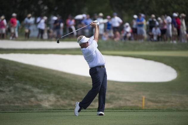 June 28, 2015 - Sacramento, California, USA - Colin Montgomerie hits a shot from 16th fairway, which he parred, during the final round of the 2015 U.S. Senior Open at Del Paso Country Club on Sunday, June 28, 2015 in Sacramento, Calif. Sacramento California News - June 28, 2015 - ZUMAs76_