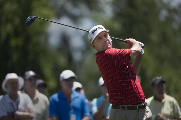 June 28, 2015 - Sacramento, California, USA - Kevin Sutherland hits his tee shot on the 7th hole during the final round of the 2015 U.S. Senior Open at Del Paso Country Club on Sunday, June 28, 2015 in Sacramento, Calif. Sacramento California News - June 28, 2015 - ZUMAs76_