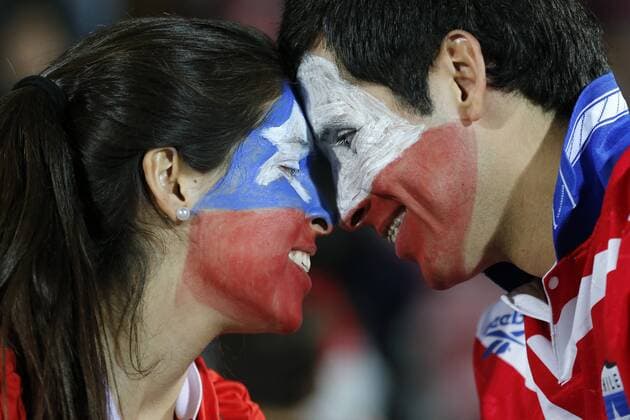 Football , Chile v Peru. Copa America Championship 2015 . Chile s fans cheer their team prior to the 2015 Copa America football championship semifinal match against Peru at the National stadium in Santiago, Chile. 29 06 2015 AndresxPina Photosport Chile v Peru, Copa America 2015. 