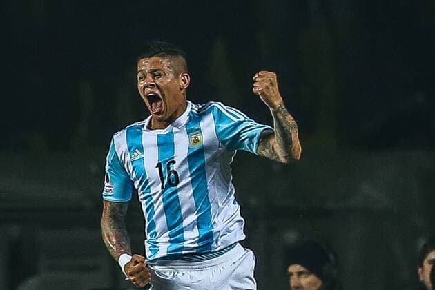 Marcos Rojo during the match between Argentina vs Paraguay, valid for the semifinals of the Copa America 2015 held at the Estadio Municipal de Concepcion.  CarlosxEzequielxVannoni