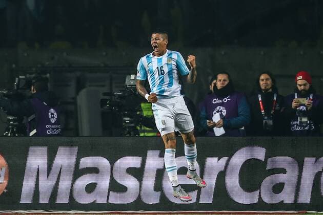 Marcos Rojo during the match between Argentina vs Paraguay, valid for the semifinals of the Copa America 2015 held at the Estadio Municipal de Concepcion.  CarlosxEzequielxVannoni