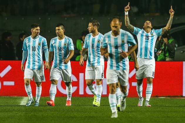 Marcos Rojo during the match between Argentina vs Paraguay, valid for the semifinals of the Copa America 2015 held at the Estadio Municipal de Concepcion.  CarlosxEzequielxVannoni