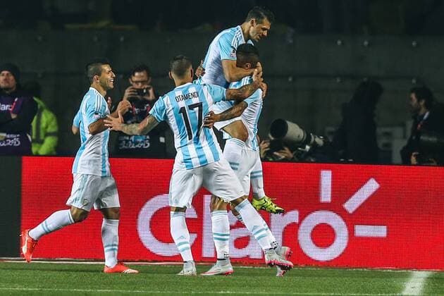 Marcos Rojo during the match between Argentina vs Paraguay, valid for the semifinals of the Copa America 2015 held at the Estadio Municipal de Concepcion.  CarlosxEzequielxVannoni