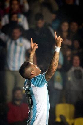 CONCEPCION, June 30, 2015 --Marcos Rojo of Argentina celebrates scoring during the semifinal between Argentina and Paraguay at the 2015 Copa America, in Concepcion, Chile, on June 30, 2015. Argentina won 6-1 and was qualified for the final. ) (SP)CHILE-CONCEPCION-COPA AMERICA-SEMIFINAL-ARGENTINA VS PARAGUAY PedroxMera 