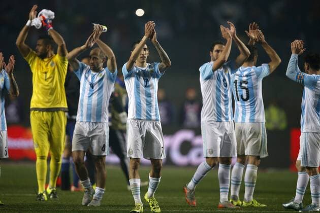 Copa America Championship 2015 . Argentina s players wave to the fans after the 2015 Copa America football championship semifinal match against Paraguay at the Ester Roa stadium in Concepcion . 30 06 2015 Andres Pina Photosport Argentina v Paraguay, semifinal Copa America 2015. 