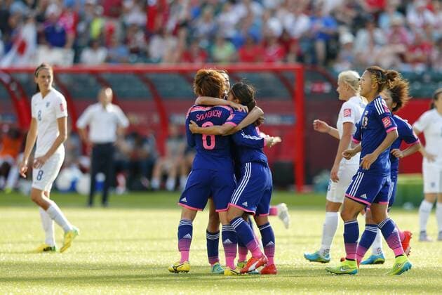 Women s Japan national team Nationalteam group line-up (JPN), JULY 1, 2015 - Football Soccer : Japan team celebrates after scoring team s 1st goal during the FIFA Women s World Cup Canada 2015 Semi-final match between Japan and England at Commonwealth Stadium in Edmonton, Canada. Noxthirdxpartyxsales  (qdwa041609)