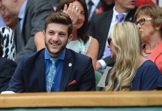 Tennis - 2015 Wimbledon Championships - Week One, Monday Women s Singles, Second Round Christina McHale (USA) vs. Sabine Lisicki (GER) Liverpool footballer Adam Lallana with Emily Jubb on Centre Court COLORSPORT ANDREW COWIE 