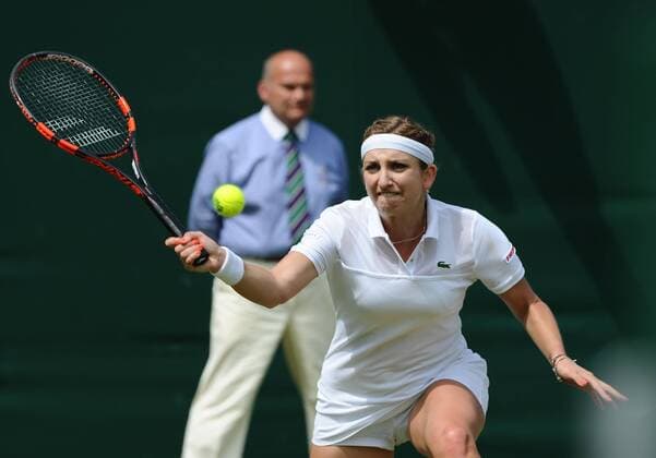 Tennis - 2015 Wimbledon Championships - Week One, Monday Women s Singles, Second Round Timea Bacsinszky (SUI) vs. Silvia Soler Espinosa (ESP) Timea Bacsinszky on Court 18 COLORSPORT ANDREW COWIE 