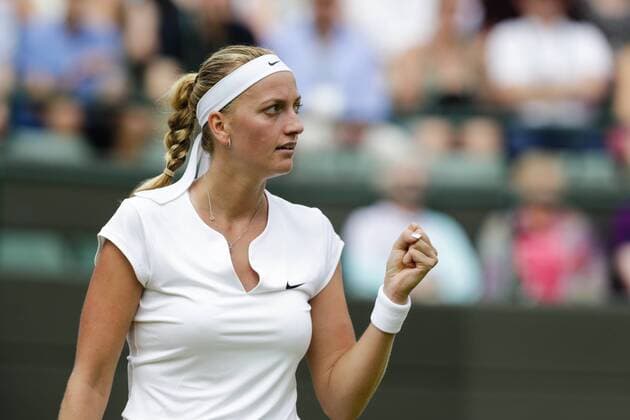 02.07.2015. Wimbledon, England. The Wimbledon Tennis Championships. Ladies& x2019; Singles second round match between second seed Petra Kvitova (CZE) &amp; Kurumi Nara (JPN). Petra Kvitova celebrates xCraigxMercerx  ActionPlus11636972