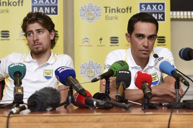 SAGAN Peter of Tinkoff - Saxo & CONTADOR Alberto RADSPORT : Tour de France - Pressekonferenz Tinkoff Saxo - Utrecht - 02 07 2015 PhotoNews Panoramic 
