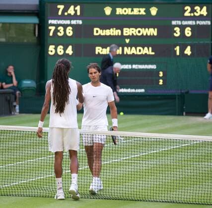 Aktuell Tennis, Wimbledon, Tag 4, Dustin Brown gewinnt gegen Rafael Nadal Dustin Brown (GER) Tennis - Wimbledon 2015 - Grand Slam ITF ATP Tennis Herren WTA Tennis Damen - AELTC - London - - Great Britain - 2 July 2015. Juergen Hasenkopf