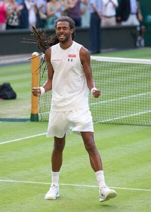 Dustin Brown (GER) jubelt nach seinem Sieg,Jubel,Emotion, Tennis - Wimbledon 2015 - Grand Slam ITF ATP Tennis Herren WTA Tennis Damen - AELTC - London - - Great Britain - 2 July 2015. Juergen Hasenkopf