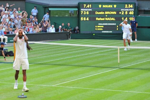 Dustin Brown (Ger) def Rafael Nadal (Esp) TENNIS : Wimbledon 2015 - 02 07 2015 TennisMagazine 