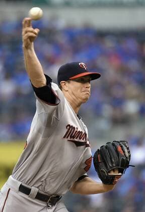 July 2, 2015 - Kansas City, MO, USA - Minnesota Twins pitcher Kyle Gibson throws against the Kansas City Royals on Thursday, July 2, 2015, at Kauffman Stadium in Kansas City, Mo. Minnesota at Kansas City - ZUMAm67_