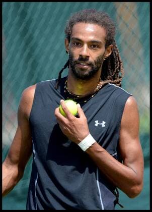 . 03 07 2015. London, United Kingdom. Dustin Brown training at Wimbledon on day 5 of the Championships, Brown shocked the crowd at Wimbledon s Centre Court yesterday by beating Rafael Nadal.  xAndrewxParsonsx xixImagesx IIM-10679-0025