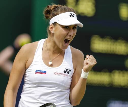 03.07.2015. Wimbledon, England. The Wimbledon Tennis Championships. Ladies Singles third round match between thirtieth seed Belinda Bencic (SUI) and Bethanie Mattek-Sands (USA). Belinda Bencic celebrates her straight sets victory xCraigxMercerx  ActionPlus11637257
