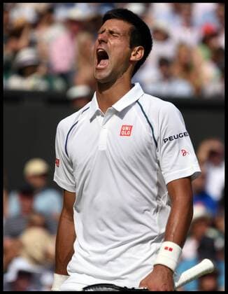 . 03 07 2015. London. Novak Djokovic playing against Bernard Tomic on centre court at Wimbledon on day 5 of the Championships.  xAndrewxParsonsx xixImagesx IIM-10679-0073