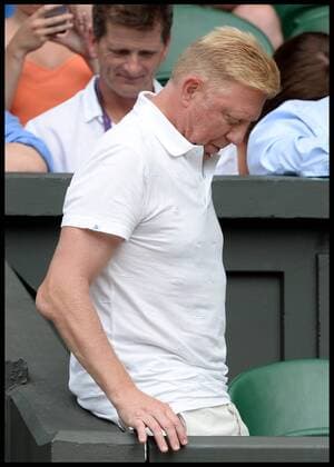 03 07 2015. London, United Kingdom. Boris Becker watching Novak Djokovic v Bernard Tomic on centre court at Wimbledon on day 5 of the Championships.  xAndrewxParsonsx xixImagesx IIM-10679-0078