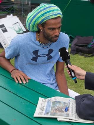 Dustin Brown (GER) gibt SKY TV Interview, Tennis - Wimbledon 2015 - Grand Slam ITF ATP Tennis Herren WTA Tennis Damen - AELTC - London - - Great Britain - 3 July 2015. Juergen Hasenkopf