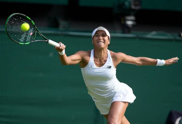 Heather Watson (GBR) Tennis - Wimbledon 2015 - Grand Slam ITF ATP Tennis Herren WTA Tennis Damen - AELTC - London - - Great Britain - 3 July 2015. Juergen Hasenkopf