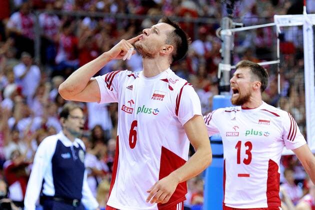 03.07.2015 KRAKOW 2015 FIVB VOLLEYBALL WORLD LEAGUE 2015 POLAND - USA: BARTOSZ KUREK , celebration  20150703CSMS0025