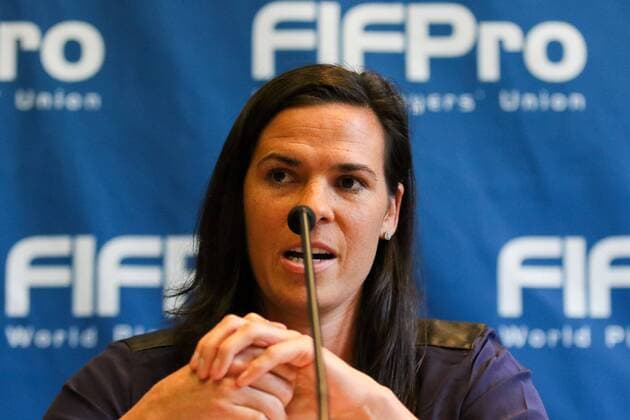 Lydia Williams (Torfrau, Australien), auf der Pressekonferenz der Gewerkschaft FIFPro World Players Union, Fussball, FIFA Frauen-WM 2015, Pressekonferenz, xozx