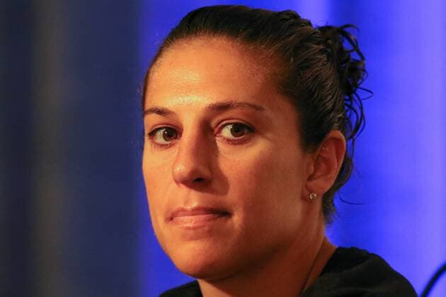 Carli Lloyd (USA), Porträt, Portrait, auf der Pressekonferenz der USA vor dem Finale gegen Japan, Fussball, FIFA Frauen-WM 2015, Pressekonferenz, xozx