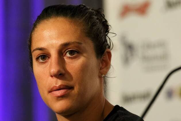 Carli Lloyd (USA), Porträt, Portrait, auf der Pressekonferenz der USA vor dem Finale gegen Japan, Fussball, FIFA Frauen-WM 2015, Pressekonferenz, xozx