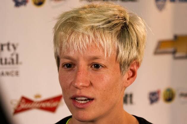 Megan Rapinoe (USA), Porträt, Portrait, auf der Pressekonferenz der USA vor dem Finale gegen Japan, Fussball, FIFA Frauen-WM 2015, Pressekonferenz, xozx
