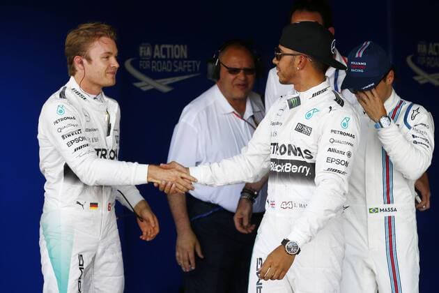 Motorsports: FIA Formula One World Championship WM Weltmeisterschaft 2015, Grand Prix of Great Britain, 6 Nico Rosberg (GER, Mercedes AMG Petronas Formula One Team), 44 Lewis Hamilton (GBR, Mercedes AMG Petronas Formula One Team), xHOCHxZWEIx