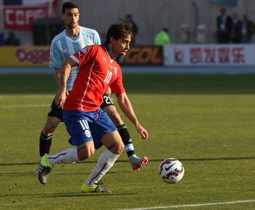 Chile x Argentina SANTIAGO, CHILE - 04 07 2015: CHILE X ARGENTINA - during match between Chile x Argentina, the final of the Copa America 2015 held at the National Stadium Julio Mart?nez Pr?danos, Santiago. (Photo: Carlos Ezequiel Vannoni FotoArena)  CarlosxEzequielxVannoni