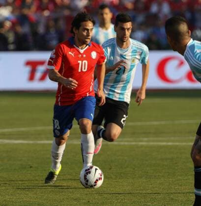 Chile x Argentina SANTIAGO, CHILE - 04 07 2015: CHILE X ARGENTINA - during match between Chile x Argentina, the final of the Copa America 2015 held at the National Stadium Julio Mart?nez Pr?danos, Santiago. (Photo: Carlos Ezequiel Vannoni FotoArena)  CarlosxEzequielxVannoni