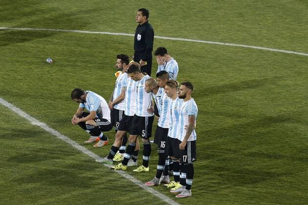 Football, Chile v Argentina. Copa America 2015 . Argentina s player, Lionel Mess, center, reacts losing a goal opportunity against Chile during the finals of the Copa America 2015 football match held at the Nacional stadium in Santiago, Chile. 04 07 2015 Paul Plaza Photosport Chile v Argentina, Copa America 2015. 