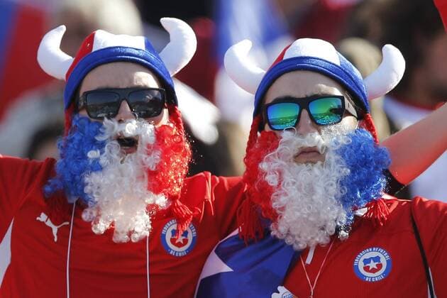 Football, Chile v Argentina. Copa America 2015 . Chile s fans cheer against Argentina during the match for finals of the 2015 Copa America at Nacional stadium. Santiago, Chile. 04 07 2015 Marcelo Hernandez Photosport Chile v Argentina, Copa America 2015. 