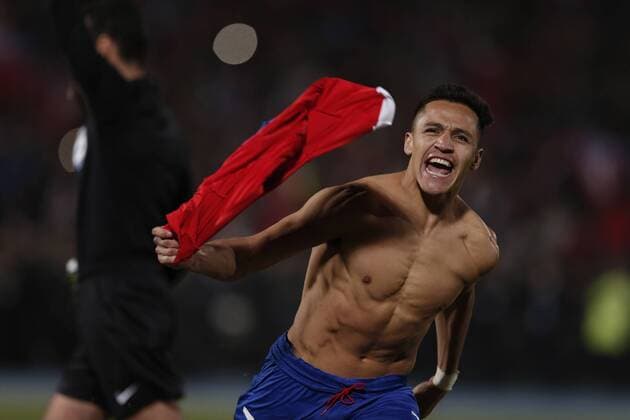 (150705) -- SANTIAGO, July 4, 2015 -- Alexis Sanchez of Chile celebrates after the final match of the Copa America Chile 2015 against Argentina, at the National Stadium, in Santiago, capital of Chile, on July 4, 2015. Chile won the final match of the Copa America 2015 against Argentina after the penalty kick 4-1. ) (ce) (SP)CHILE-SANTIAGO-COPA AMERICA-FINAL-CHILE VS ARGENTINA JorgexVillegas 