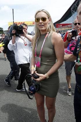 Motorsports: FIA Formula One World Championship WM Weltmeisterschaft 2015, Grand Prix of Great Britain, Lindsey Vonn (USA) xHOCHxZWEIx