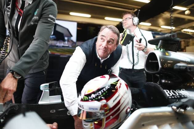 Motorsports: FIA Formula One World Championship WM Weltmeisterschaft 2015, Grand Prix of Great Britain, Nigel Mansell (GBR), 44 Lewis Hamilton (GBR, Mercedes AMG Petronas Formula One Team), xHOCHxZWEIx