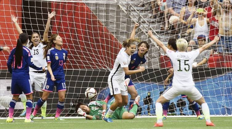 Soccer: Japan miss 2nd straight Women World Cup title with U.S. defeat U.S. players celebrate their fifth goal in a 5-2 win against Japan in the Women s World Cup final at BC Place Stadium in Vancouver, Canada, on July 5, 2015. 