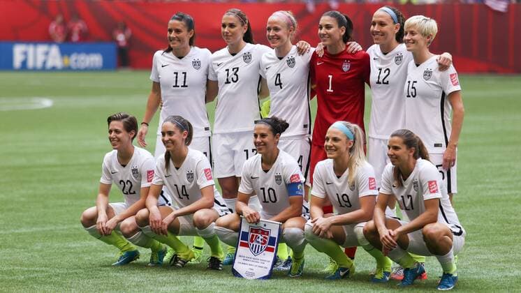 Startelf USA, Mannschaftsfoto, Aufstellung, Teamfoto, Mannschaft, Team, Gruppenbild, Startaufstellung, Fussball, FIFA Frauen-WM 2015, Finale, USA - Japan, xozx