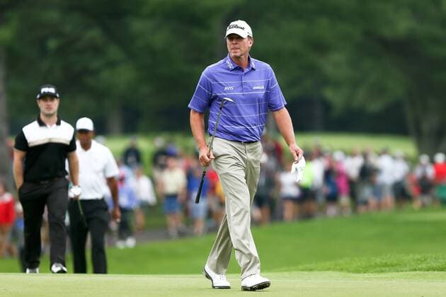 July 3, 2015 - White Sulphur Springs, West Virginia, United States - Steve Stricker approaches the 8th green during the second round of The Greenbrier Classic at The Old White TPC. PGA Golf Herren 2015 - Greenbrier Classic - Round 2 - ZUMAw109