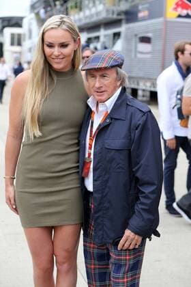 British Grand Prix, Silverstone 2 - 5 July 2015 05.07.2015- Race, Lindsey Vonn (USA) Alpine Ski RacerSir Jackie Stewart (GBR) 