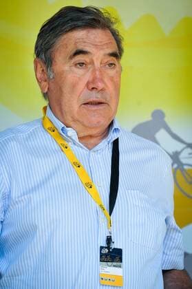 - ANTWERPEN, BELGIUM: Former Belgian cyclist Eddy Merckx pictured at the start of stage 3 of the 102nd edition of the Tour de France cycling race, 159,5 km from Antwerp to Huy, Monday 06 July 2015. This year s Tour de France is taking place from 4 to 26 July. LUCxCLAESSEN  x04658670x