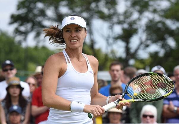 Tennis - 2015 Wimbledon Championships - Week Two, DAY 7 Monday Women s Doubles, fourth Round Martina Hingis and Sania Mirza vs. Anabel Medina Garrigues and Arantxa Parra Santonja Martina Hingis on Court 6 COLORSPORT ANDREW COWIE 