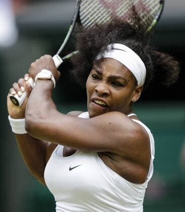 06.07.2015. Wimbledon, England. The Wimbledon Tennis Championships. Ladies Singles fourth round match between top seed Serena Williams (USA) and sixteenth seed Venus Williams (USA). Serena Williams in action xCraigxMercerx  ActionPlus11638281