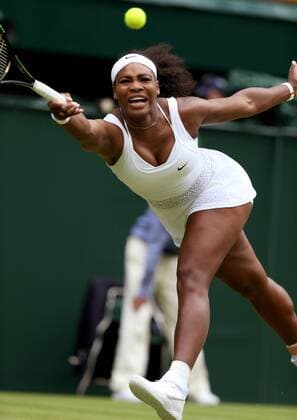 (150706) -- LONDON, July 6, 2015 -- Serena Williams of the United States competes during her women s singles fourth round match against her sister Venus Williams at the 2015 Wimbledon Championships at the All England Tennis Club in Wimbledon, southwest London, Britain on July 6, 2015. Serena Williams won 2-0. ) (SP)UK-LONDON-TENNIS-WIMBLEDON-DAY 7 HanxYan 